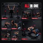 Yoleo 1980LBS 10-in-1 Weight Bench with Rack - Bench Press Set, Leg Extension, Preacher Curl & Flat/Incline/Decline Full Body Workout Bench, Adjustable Olympic Weight Benches for Home Gym(47.44IN WIDE GRIP)