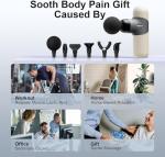 Morelax Mini Massage Gun Portable Deep Tissue Muscle Percussion Massager, Electric Handheld Sport Massager with 6 Massage Heads 4 Speed, Best Gift (Almond)