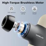 Morelax Mini Massage Gun Portable Deep Tissue Muscle Percussion Massager, Electric Handheld Sport Massager with 6 Massage Heads 4 Speed, Best Gift (Almond)