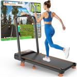 Rayspace Walking Pad Treadmill with 10% Incline & Handle Bar, 3.5HP Portable Treadmill for Home Small, Under Desk Compact Walking Pad 300+lb Capacity, Shock Absorption, 0.6-6mph, Remote, Smart App