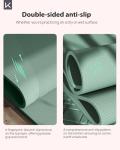 KEEP Non-Slip Large Yoga Mat,Extra Long and Wide Exercise & Fitness Mat( 72"Lx32"Wx7mm Thick) with Free Carrying Strap,Professional TPE Workout Mat for All Types of Yoga, 7mm, Pale Green