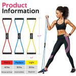 RENRANRING Figure 8 Fitness Resistance Bands with Handles - Exercise Tube Band Set of 3 for Arm and Shoulder Stretch, Rope 8 Word Elastic for Women and Men