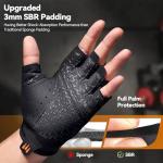 JOBGAIN Workout Gloves for Women and Men, Breathable Weight Lifting Gloves, Grip & Shock Absorption, Full Palm Protection, for Gym Exercise, Fitness, Training & Cycling, Black, Size L