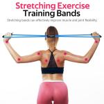 RENRANRING Figure 8 Fitness Resistance Bands with Handles - Exercise Tube Band Set of 3 for Arm and Shoulder Stretch, Rope 8 Word Elastic for Women and Men
