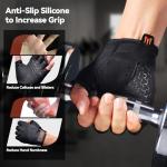 JOBGAIN Workout Gloves for Women and Men, Breathable Weight Lifting Gloves, Grip & Shock Absorption, Full Palm Protection, for Gym Exercise, Fitness, Training & Cycling, Black, Size L