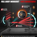 OPPSDECOR 6 in 1 900lbs Weight Bench with Leg Extension and Leg Curl, Foldable Bench Press Set and Squat Barbell Rack with Preacher Curl, Adjustable Workout Bench for Home Gym Strength Training PXZXYX1 (Red)