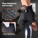 JOBGAIN Workout Gloves for Women and Men, Breathable Weight Lifting Gloves, Grip & Shock Absorption, Full Palm Protection, for Gym Exercise, Fitness, Training & Cycling, Black, Size L