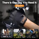 JOBGAIN Workout Gloves for Women and Men, Breathable Weight Lifting Gloves, Grip & Shock Absorption, Full Palm Protection, for Gym Exercise, Fitness, Training & Cycling, Black, Size L