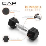 CAP Barbell 50lb Coated Hex Dumbbells Set