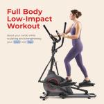 Sunny Health & Fitness Ultra Silent Smart Elliptical Exerciser, 300LB Load & 16” Long Stride Training Machine for Seniors Home Workout, Easy-Assembly Cardio Equipment, Free SunnyFit App Bluetooth Link