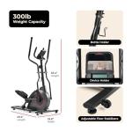 Sunny Health & Fitness Ultra Silent Smart Elliptical Exerciser, 300LB Load & 16” Long Stride Training Machine for Seniors Home Workout, Easy-Assembly Cardio Equipment, Free SunnyFit App Bluetooth Link