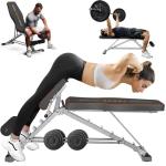 KUYOU Weight Bench, 2 in 1 Workout Bench Roman Chair, Adjustable Weight Bench for Home Gym Strength Training Bench for Full Body Workout