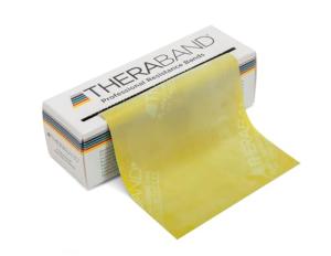 THERABAND Resistance Bands, 6 Yard Roll Professional Latex Elastic Band For Upper Body, Lower Body, & Core Exercise, Physical Therapy, Pilates, Home Workouts, & Rehab, Yellow, Thin, Level 2
