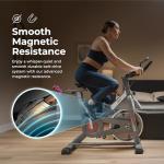 Sunny Health & Fitness Smart Indoor Cycling Magnetic Resistance Exercise Bike, Cardio Workout for Home, Pulse Sensor, with Dumbbell Holder, Bluetooth Connectivity and SunnyFit App - SF-B123033