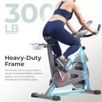 Sunny Health & Fitness Smart Indoor Cycling Magnetic Resistance Exercise Bike, Cardio Workout for Home, Pulse Sensor, with Dumbbell Holder, Bluetooth Connectivity and SunnyFit App - SF-B123033