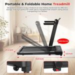 SubSun Pad Treadmill with 9% Incline, 3 in 1 Folding Treadmill for Home/Office with Handle Bar, 2.5HP Under Desk Treadmills Portable Walking Pad with Remote Control LED Touch Screen, White