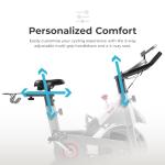 Sunny Health & Fitness Smart Indoor Cycling Magnetic Resistance Exercise Bike, Cardio Workout for Home, Pulse Sensor, with Dumbbell Holder, Bluetooth Connectivity and SunnyFit App - SF-B123033