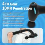 Binxalin 3-in-1 Detachable Massage Gun Deep Tissue, Back Massager for Pain Relief Deep Tissue with 4 Heads 5 Speed for Arm Shoulder Leg (Black)