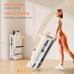 soges Foldable Pilates Reformer Machine for Home Gym, Pilates Workout Equipment for Beginner, Cardio Fitness High Strength Rebounder, Up to 300 lbs Weight Capacity,Beige&Silver