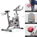 Sunny Health & Fitness Smart Indoor Cycling Magnetic Resistance Exercise Bike, Cardio Workout for Home, Pulse Sensor, with Dumbbell Holder, Bluetooth Connectivity and SunnyFit App - SF-B123033