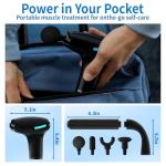 Binxalin 3-in-1 Detachable Massage Gun Deep Tissue, Back Massager for Pain Relief Deep Tissue with 4 Heads 5 Speed for Arm Shoulder Leg (Black)