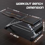 KUYOU Weight Bench, 2 in 1 Workout Bench Roman Chair, Adjustable Weight Bench for Home Gym Strength Training Bench for Full Body Workout