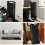 SubSun Pad Treadmill with 9% Incline, 3 in 1 Folding Treadmill for Home/Office with Handle Bar, 2.5HP Under Desk Treadmills Portable Walking Pad with Remote Control LED Touch Screen, White