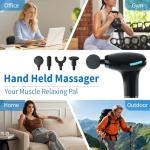 Binxalin 3-in-1 Detachable Massage Gun Deep Tissue, Back Massager for Pain Relief Deep Tissue with 4 Heads 5 Speed for Arm Shoulder Leg (Black)
