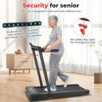 SubSun Pad Treadmill with 9% Incline, 3 in 1 Folding Treadmill for Home/Office with Handle Bar, 2.5HP Under Desk Treadmills Portable Walking Pad with Remote Control LED Touch Screen, White