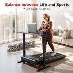 RHYTHM FUN Treadmill with Incline, Walking Pad Treadmill with Handle Bar, 300lbs Foldable Treadmill Incline with APP, Portable Folding Treadmills for Home/Office with Low Noise