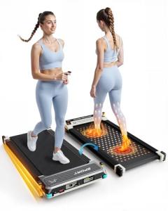 FUNRAY Versatile Walking Pad Treadmill with Incline - Dual-Sided Under Desk Treadmill with Foot Massage,2 in 1 Walking Pad for Home/Office, Portable Compact Treadmills with 330LBS Weight Capacity