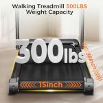 Walking Pad Treadmills, 3.0HP Portable Foldable Treadmills, Treadmill with Handle for Small Spaces, Electric Compact Walking Pad with LED Dispay, Running Treadmill for Home Office, 300 LBS Capacity