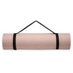 Gaiam Essentials Thick Yoga Mat Fitness & Exercise Mat with Easy-Cinch Carrier Strap,French Rose,72"L X 24"W X 2/5 Thick, 10mm