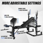 Goimu Z3 Olympic Weight Bench Set with Leg Extension and Leg Curl, 9 in 1 Workout Bench Set with Preacher Curl Pad and LAT Pulldown, Multi-Function Strength Training Bench Press Set for Home Gym