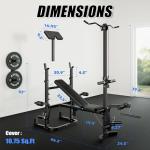 Goimu Z3 Olympic Weight Bench Set with Leg Extension and Leg Curl, 9 in 1 Workout Bench Set with Preacher Curl Pad and LAT Pulldown, Multi-Function Strength Training Bench Press Set for Home Gym