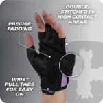 Power Gloves 3.0 - Durable Half Finger Weightlifting Gloves with Adjustable Wrist Closure, Breathable Leather Palm, Women's