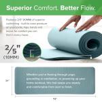 Gaiam Essentials Thick Yoga Mat Fitness & Exercise Mat with Easy-Cinch Carrier Strap, Grey, 72"L X 24"W X 2/5 Inch Thick, 10mm