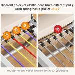 SogesPower Pilates Reformer Machine for Home Gym Workout, Foldable Pilates Equipment with High Strength Elastic Cords&Springs, Up to 400lbs Weight Capacity,Beige 79"