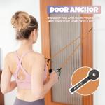 RitFit Single Resistance Exercise Band with Comfortable Handles - Ideal for Physical Therapy, Strength Training, Muscle Toning - Foam Padding Door Anchor and Starter Guide Included (Gray(35-40lbs))