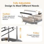 SogesPower Pilates Reformer Machine for Home Gym Workout, Foldable Pilates Equipment with High Strength Elastic Cords&Springs, Up to 400lbs Weight Capacity,Beige 79"