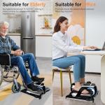 Under Desk Elliptical Machine, Leg Exercise Machine with Monitor, Remote Control and 12 Adjustable Speeds Quiet Ellipse Leg Exerciser for Seniors, Electric Seated Pedal Exerciser for Home Office