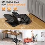 Under Desk Elliptical Machine, Leg Exercise Machine with Monitor, Remote Control and 12 Adjustable Speeds Quiet Ellipse Leg Exerciser for Seniors, Electric Seated Pedal Exerciser for Home Office