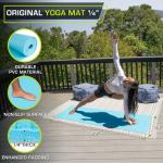 ProsourceFit Original Yoga Exercise Mat ¼” (6mm) Thick for Comfort and Stability with Carrying Straps, Non Slip –Multiple Colors