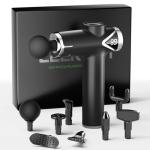 LEERCON Massage Gun Deep Tissue, Percussion Massage Gun for Pain Relief Muscle Back Massager Gun for Athletes with 8 Attachments & 6 Speeds, Gift for Men Women, Black