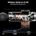 LEERCON Massage Gun Deep Tissue, Percussion Massage Gun for Pain Relief Muscle Back Massager Gun for Athletes with 8 Attachments & 6 Speeds, Gift for Men Women, Black