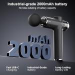 LEERCON Massage Gun Deep Tissue, Percussion Massage Gun for Pain Relief Muscle Back Massager Gun for Athletes with 8 Attachments & 6 Speeds, Gift for Men Women, Black