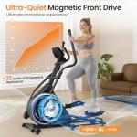 FEIERDUN Elliptical Machine,Total Body Fitness Cross Trainer for Home Use, Cardio Training Elliptical Trainers with Hyper-Quiet Electromagnetic Front Driving System, 20IN Stride, 32 Resistance Levels