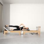 Wooden Foldable Pilates Reformer Machine, Quick-Assembly Studio Grade Pilates Reformer for Home and Gym, Pilates Equipment with Adjustable Resistance, Jump Board and Accessories