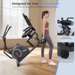 Recumbent Exercise Bike, Recumbent Stationary Bike for Home, Recumbent Bike with 400LB Weight Capacity Whisper-Quiet 16 Levels Magnetic Resistance Heart Rate and Multi-Function LCD Comfortable Seat