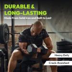 Hex Dumbbell Rubber Encased Strength Training Dumbbells, Hand Weight For Workout & Exercise/Pair of 7.5LB